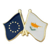 Pin's drapeaux croisés Chypre & Union Européenne