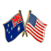 Pin's drapeaux croisés États-Unis & Australie