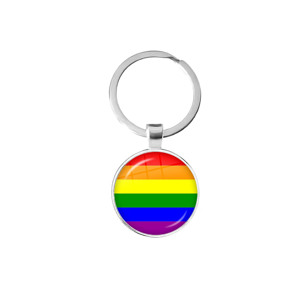 Porte-clés Drapeau Pansexuel LGBTQ - Métal Et Simili Cuir, Avec Puce De Caddie, Cadeau Inclusif Et Pratique